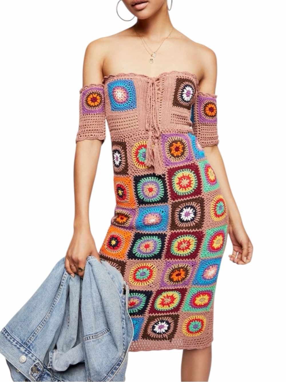 NEW FREE PEOPLE Racing Hearts Crochet Dress Size XS